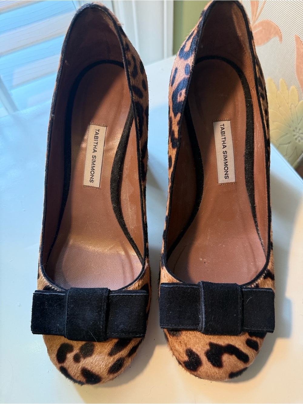 Tabitha Simmons Leopard-Print Bow Pumps in Brown and Black